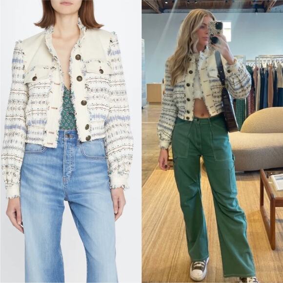 Veronica Beard Darren Tweed Jacket Ecru Multi 14 - Picture 5 of 10